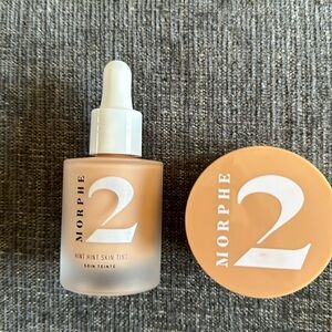 Morphe skin tint in Hint of Latte and face stacker in Stay Golden